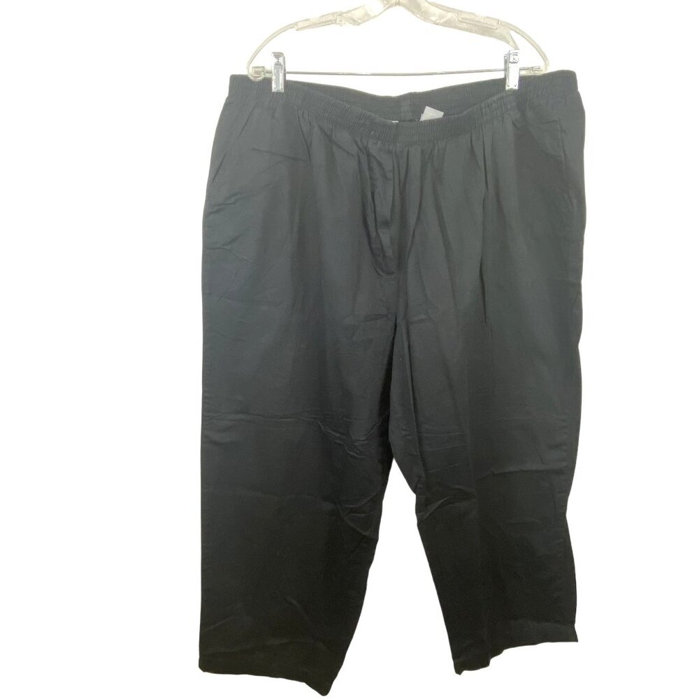 Only Necessities Black Pull On Comfy Casual Elastic Denim Pants with Pocket 26WP